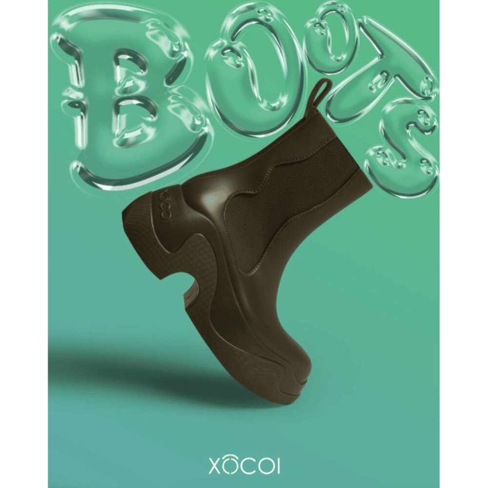 XOCOI Ankle Boots Olive Green Chelsea Boot Sustainable Rubber IT 38 US 8 Italy